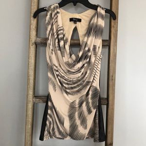 Sky Brand Halter Top with Black Leather Back